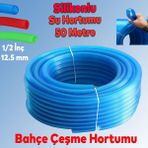 Nzb Bahçe Çeşme Su Hortumu Iç Çap 1/2 Naturel Silikonlu Sulama Araç Yıkama Hortum 50 Metre
