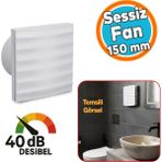 Nzb Banyo Wc Aspiratör Fanı Süper Sessiz 12 W Kapaklı Düz 150 mm Duvar Tipi Tuvalet Hava Havalandırma - Beyaz