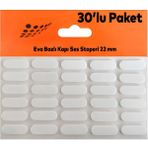 Nzb Beyaz Eva Bazlı Darbe Ses Kapı Stoperi Keçe Yapışkanlı 22 mm (30'lu Paket) Dolap Kapak Çekmece Oval