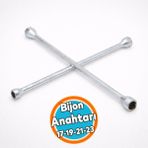 Nzb Bijon Anahtarı 4’lü Ağızlı 17X19X21X23 Oto Teker Lastik Sökme Çelik Tamir El Aleti Dayanıklı Kullanım - Gümüş - Gri