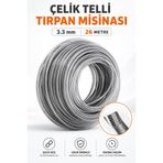 NZB Çelik Telli Motorlu Tırpan Misinası 3.3 mm 26 Metre Çim Ot Biçme Teli Güçlü Kopmaz Misina