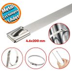 Nzb Cırt Kelepçe Metal Paslanmaz Çelik Kablo Zip Bağı Çok Amaçlı Bağlama 4.6X200 1 Adet