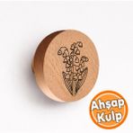 Nzb Düğme Ahşap Kulp Lale Desenli Çocuk Odası Çekmece Mutfak Mobilya Dolabı Dolap Kulpu Kulbu Kulpları - Kahverengi