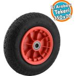 Nzb El Arabası Tekeri Plastik Jantlı Yük Taşıma Bilyeli Rulmanlı Havalı Şambrelli 350X70 mm Tekerlek