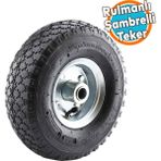 Nzb El Arabası Yük Taşıma Tekeri Siboplu Bilyeli Rulmanlı Havalı Dublex 260X80 mm Çelik Jant Tekerlek