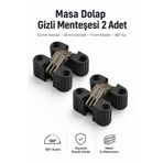 Nzb Gizli Gömme Plastik Menteşe 2 Adet Dolap Kapak Mobilya Katlanır Masa Menteşesi Sol Sağ Uyumlu Siyah