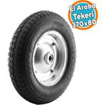 Nzb Havalı Dublex El Arabası Yük Taşıma Tekeri Siboplu Bilyeli Rulmanlı 370X80 mm Çelik Jant Tekerlek