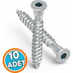 Nzb Kabin Vidası Silindir Vida Allen Başlı 6.5X70 (10 Adet) - Gri