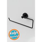 NZB Kağıt Havluluk Mat Siyah Metal Duvara Monte Vidalı Banyo Tuvalet Mutfak Kağıt Havluluk 25 cm