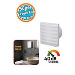NZB Kapaklı Düz Banyo WC Aspiratör Fanı Süper Sessiz 12 W 120 mm Duvar Tipi Tuvalet Hava Havalandırma
