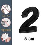 Nzb Kapı Numarası Yapışkanlı Küçük Boy 50 Mm 5 Cm Numara 2 Rakam İki Sayısı Siyah Renk Numaralar 1 Adet