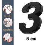 Nzb Kapı Numarası Yapışkanlı Küçük Boy 50 Mm 5 Cm Numara 3 Rakam Üç Sayısı Siyah Renk Numaralar 1 Adet