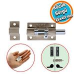 Nzb Küçük Mavzer Sürgü Sürgülü Dolap Sürgüsü Kilit Saten 25x40 Mm Kapı Pencere Emniyet Kilidi Metal