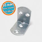 Nzb L Demir Gönye Yuvarlak Başlı 22X30X30 mm Raf Dolap Köşe Birleştirme Metal Montaj Aparatı (50 Adet) - Gri