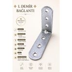 Nzb L Demir Köşebent 20X55X55 mm Oval Başlı Dayanıklı Metal Gönye Bağlantı Aparatı 50 Adet Set - Gri