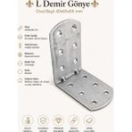 Nzb L Demir Köşebent 40X65X65 mm Oval Başlı Set Metal Gönye Mobilya Sabitleme Aparatı Seti (50 Adet) - Gri