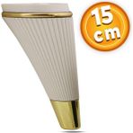 NZB Lüks Mobilya Kanepe Sehpa TV Ünitesi Koltuk Ayağı 15 cm Krem Gold Baza Ayak