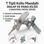 Nzb Mandallı Kollu T Tipli Dolap Çekmece Kilidi 2 Anahtarlı Metal Mobilya Elektrik Pano Kilidi 1 Adet
