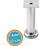 Nzb Mobilya Ayağı Modern Koltuk Kanepe Dayanıklı Tv Ünite Ayağı Ayakları Tablalı Krom Metal 12 cm Gümüş