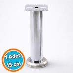 Nzb Mobilya Ayağı Modern Koltuk Kanepe Dayanıklı Tv Ünite Ayağı Ayakları Tablalı Krom Metal 15 cm Gümüş