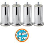 Nzb Mobilya Ayağı Modern Koltuk Kanepe Dayanıklı Tv Ünite M8 Civatalı Ayakları Krom Gümüş 10 cm Metal