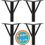Nzb Mobilya Ayağı Modern Koltuk Kanepe Dayanıklı Tv Ünitesi 15 cm Siyah Metal Ayağı Ayakları 4 Adet