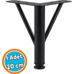 Nzb Mobilya Ayağı Modern Koltuk Kanepe Dayanıklı Tv Ünitesi Ayağı Ayakları Siyah Metal 20 cm