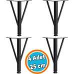 Nzb Mobilya Ayağı Modern Koltuk Kanepe Dayanıklı Tv Ünitesi Ayağı Ayakları Siyah Metal 25 cm 4 Adet