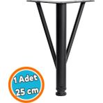 Nzb Mobilya Ayağı Modern Koltuk Kanepe Dayanıklı Tv Ünitesi Ayağı Ayakları Siyah Metal 25 cm
