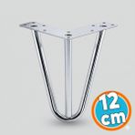 Nzb Mobilya Ayağı Üçgen Modern Tasarım Koltuk Sehpa Masa Tv Ünitesi Uyumlu 12 cm Krom Gümüş Metal