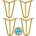 Nzb Mobilya Ayak Ayağı Üçgen Modern Tasarım Koltuk Sehpa Masa Tv Ünitesi 15 cm Gold Altın Metal 4 Adet