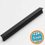 Nzb Mobilya Çekmece Dolap Kapak Kulpu Modern Mutfak Kulpları Kulp Siyah Çizgili 224 mm 24 cm Metal