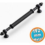 Nzb Mobilya Çekmece Mutfak Dolabı Dolap Kapak Kulpları Kulbu Siyah Metal Kulp 192 mm (19.2 Cm)
