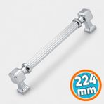 Nzb Mobilya Çekmece Mutfak Dolabı Dolap Kulpları Kulb 22.4 cm 224 mm Çizgili Krom Renk Metal Kulp