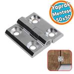 Nzb Mobilya Dolap Kapak Hobi Menteşesi Metal Krom 5 cm x 5 cm Kare Yaprak Menteşe 1 Adet