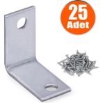 Nzb Mobilya Dolap Köşe Bağlantı L Demir Gönye 25 x 25 x 15 mm (25 Adet)