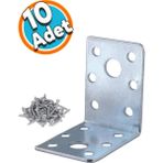 Nzb Mobilya Dolap Köşe Bağlantı Sabitleme L Demir Köşebent Gönye 50X50X35 mm (10 Adet)