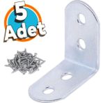 Nzb Mobilya Duvar Dolap Köşe Raf Bağlantı Sabitleme L Demir Köşebent Demir Gönye 30 x 30 x 17 mm 5 Adet