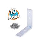 Nzb Mobilya Duvar Dolap Raf Köşe Bağlantı Sabitleme L Demir Köşebent Demir Gönye 45x45x15 Mm (10 Adet)