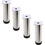 NZB Mobilya Kanepe Baza Koltuk Metal Destek Ayağı Ayarlanabilir Krom Ayak 15 cm (4 ADET)