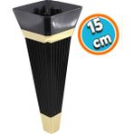Nzb Mobilya Kanepe Çekyat Sehpa Tv Ünitesi Koltuk Ayağı Baza Ayak 15 cm Siyah Altın