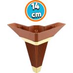 Nzb Mobilya Kanepe Çekyat Sehpa Tv Ünitesi Koltuk Ayağı Baza Ayak Köşe 14 cm Ceviz Altın