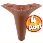 NZB Mobilya Kanepe Sehpa Puf Koltuk Ayağı Kahverengi Baza Ayak 12 cm (4 ADET)
