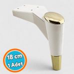 Nzb Mobilya Kanepe Tv Ünitesi Koltuk Ayağı 18 cm Krem Gold Konsol Ayakları - Krem - Altın