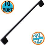 Nzb Mobilya Mutfak Banyo Dolabı Çekmece Dolap Kapak Kulpu Kulbu Mat Siyah 224 mm Metal Kulp 10 Adet