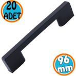 Nzb Mobilya Mutfak Dolabı Çekmece Dolap Kulp Kapak Kulpu Kulbu Siyah 96 mm Kulp (Sert Plastik) 20 Adet