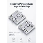 Nzb Mobilya Pencere Kapı Duşakabin Mini Dolap Menteşesi Yaprak Menteşe Krom 40 X 40 Mm 2 Adet
