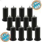 Nzb Mobilya Yükseltici Baza Metal Kanepe Koltuk Destek Ayağı M8 Civatalı Ince Diş Siyah Metal Ayak 12 cm (12 Adet)