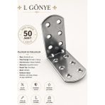 Nzb Oval Başlı L Demir Gönye 30X55X55 mm Vida Dahil Dayanıklı Metal Köşe Bağlantı Aparatı (50 Adet) - Gri