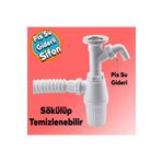 NZB Pis Su Giderli Sökülebilir Tas'lı Çift Gider Sifon Körüklü Temizlenebilir Mutfak Banyo Lavabo Körükl